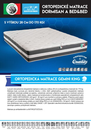 Ortopedická matrace GEMINI KING 