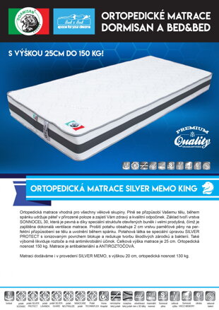 Ortopedická matrace SILVER MEMO KING 